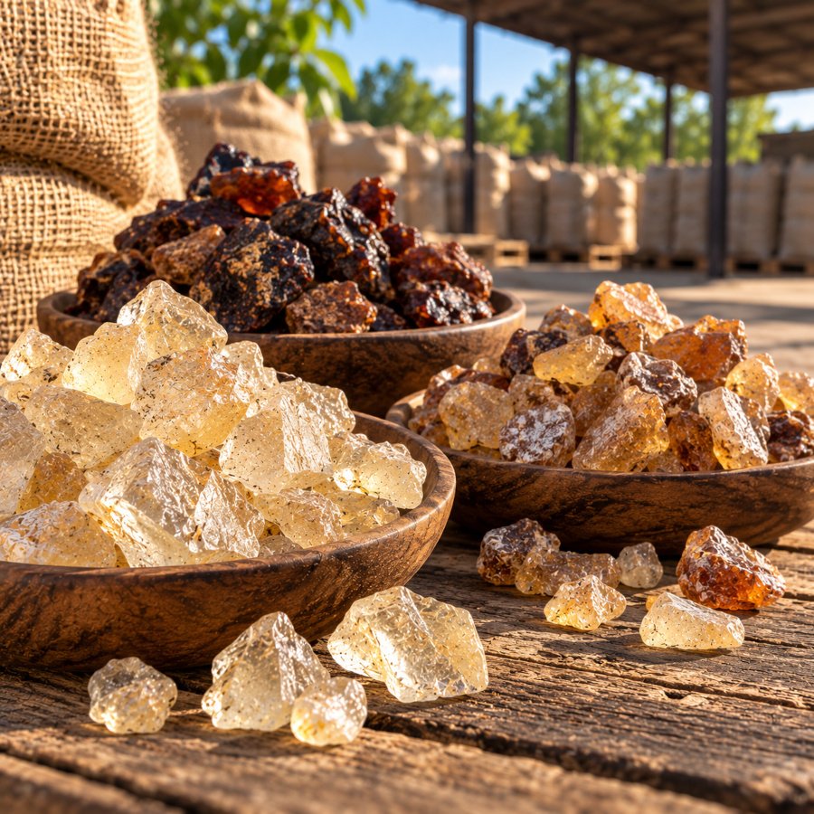 Copal lumps graded clear to dark